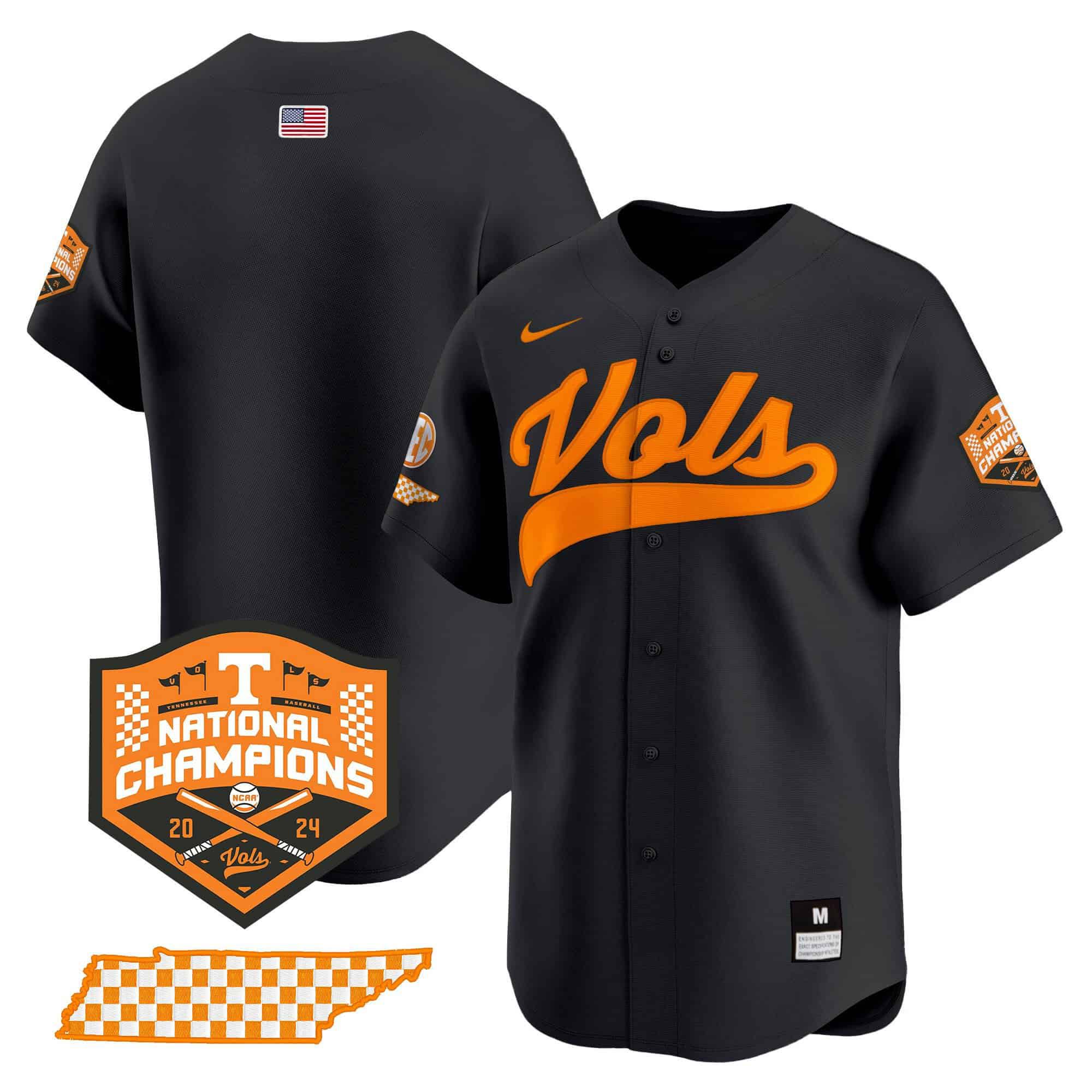Men Tennessee Volunteers Blank Black 2024 Nike Champions Vapor Premier Limited NCAA Jersey->customized nfl jersey->Custom Jersey
